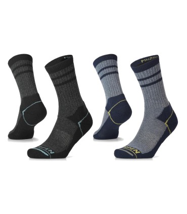 Lorpen Wool Hike Crew 2-pack Grijs/Denim